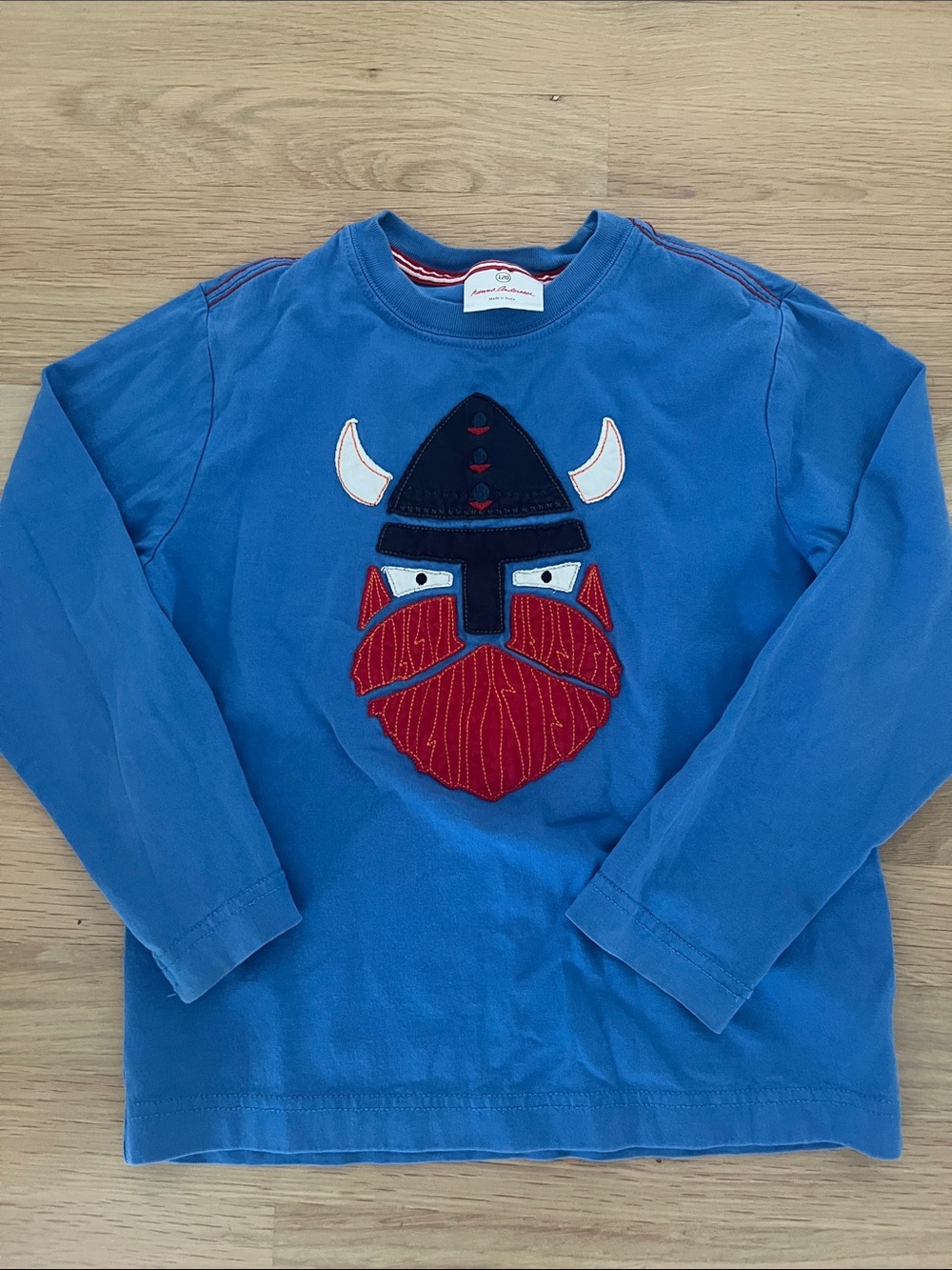 Hanna Andersson Viking Applique Long Sleeve Tee Shirt Size 120/  Size 6/7